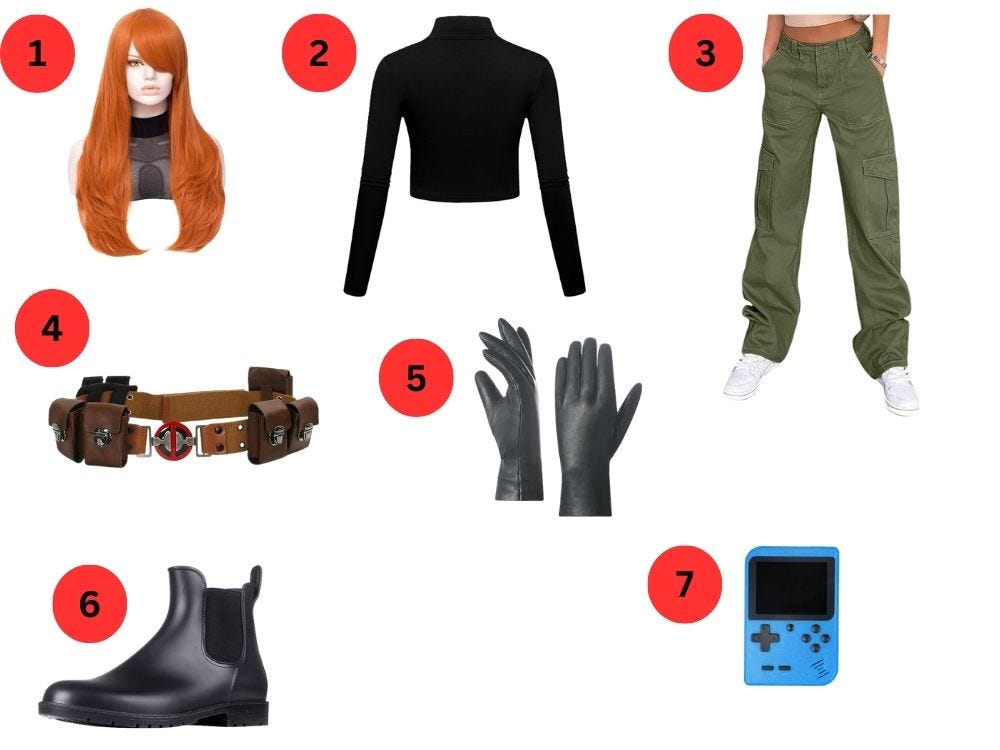 Items required to create Kim Possible Costume