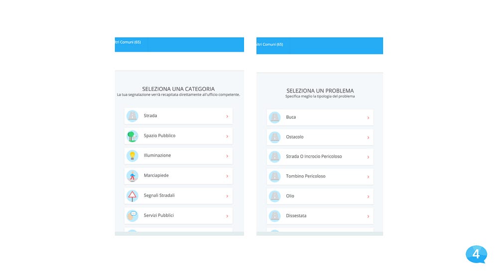 Schermata piattaforma web Comuni-Chiamo segnalazione Schermata piattaforma web Comuni-Chiamo segnalazione