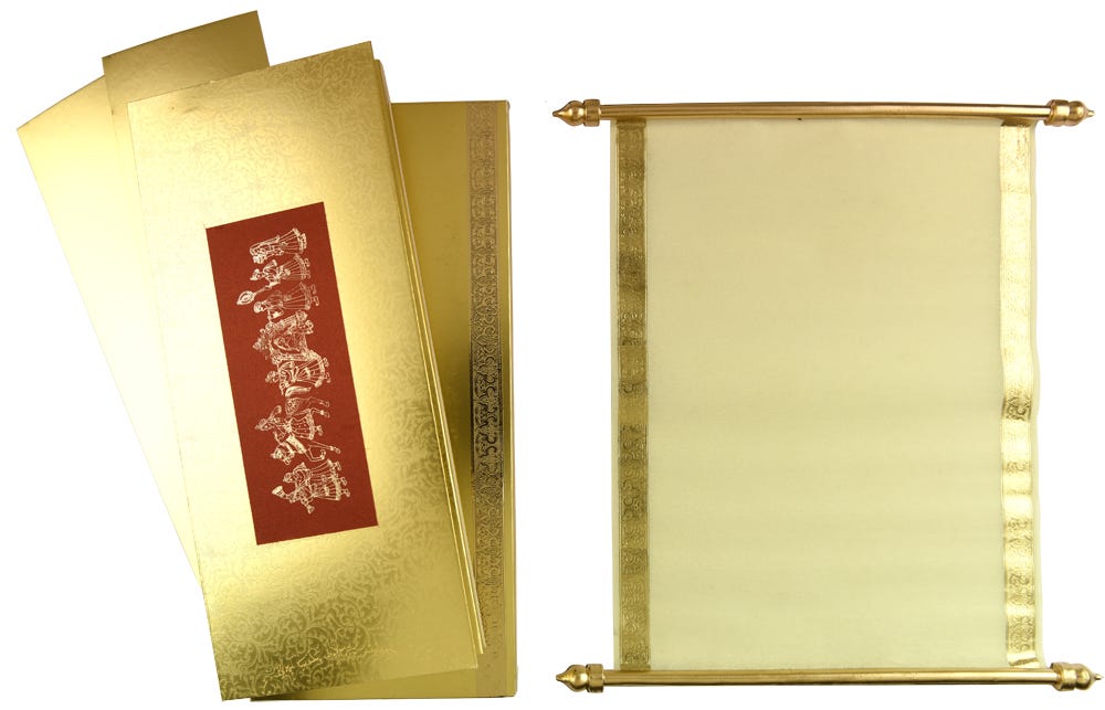 scroll wedding invitation cards indian wedding store medium