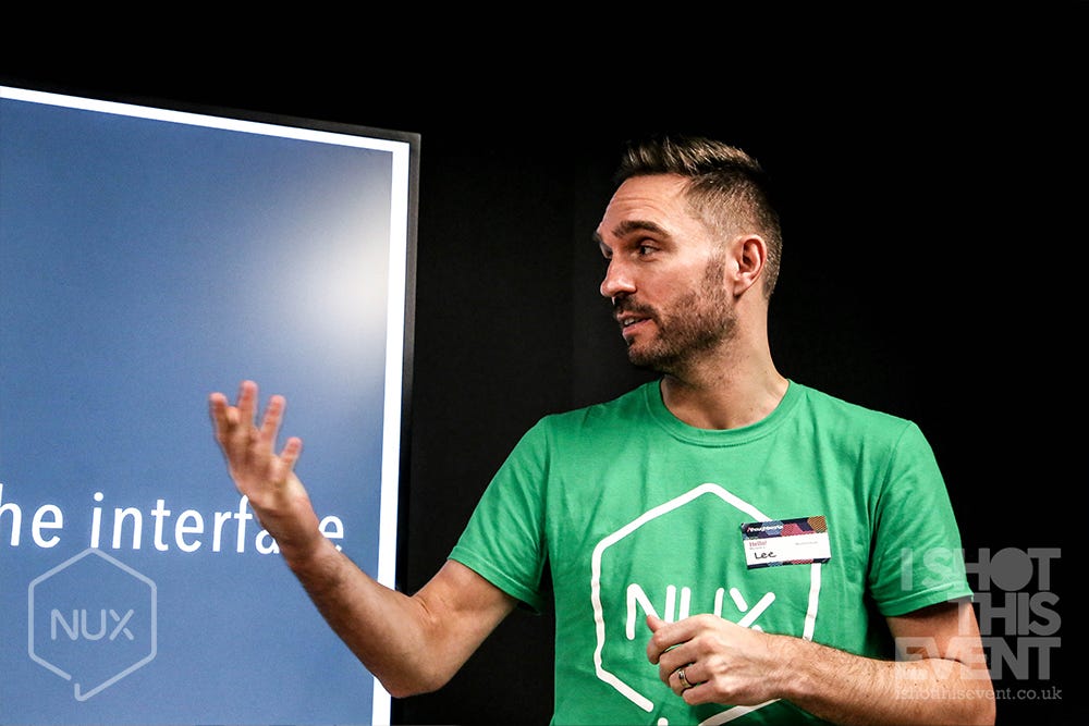 NUX volunteer Lee Jeffery introducing the NUX March meetup at Thoughtworks in Manchester.