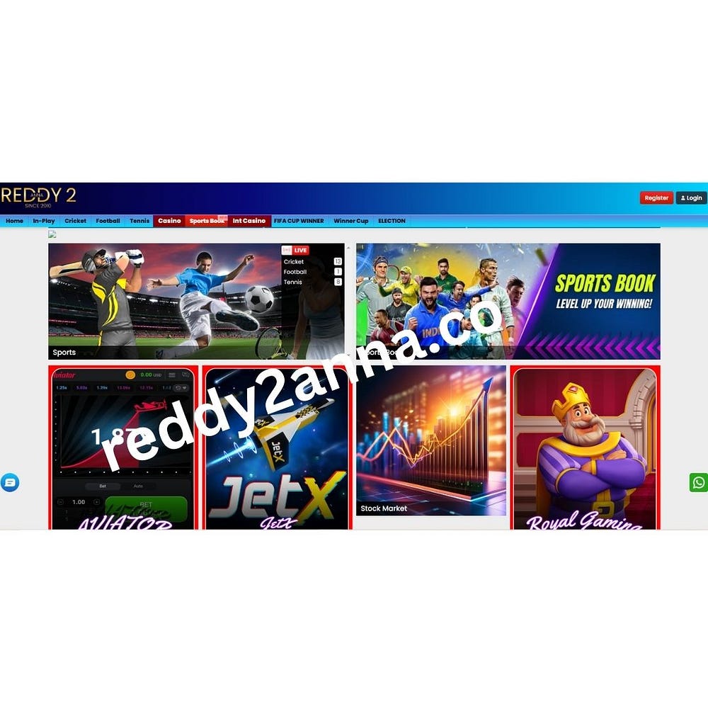 Explore Reddy2Anna for online gaming, live casino, poker, real money games, and sports predictions. Join now to predict cricket, football matches, and play fantasy sports. Visit the Reddy2Anna official website today!