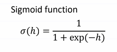 Sigmoid activation function formula