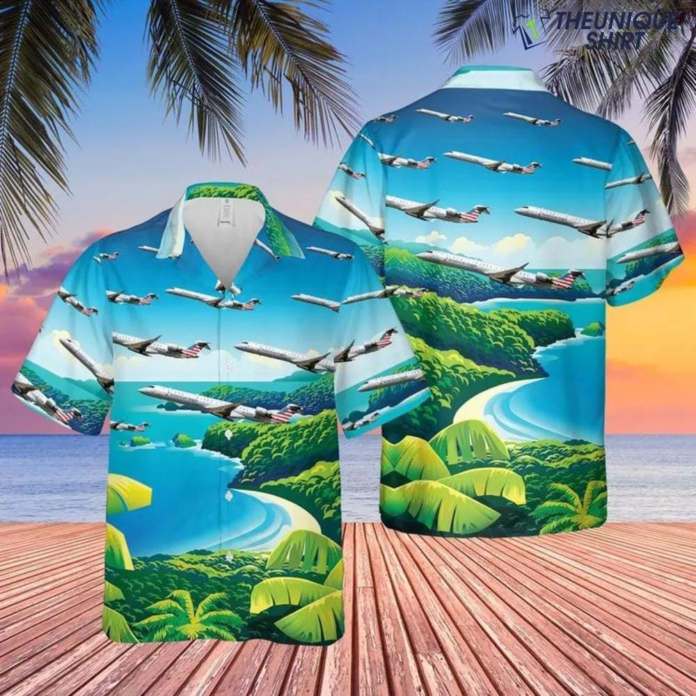 Psa Airlines Bombardier Crj-900lr Trending Summer Hawaiian Shirt