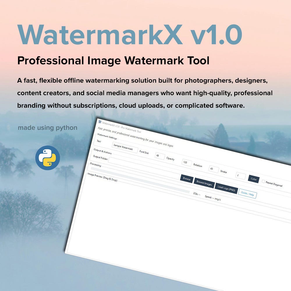 I Built a Professional Watermark Tool in Python — Here’s the Full Source Code