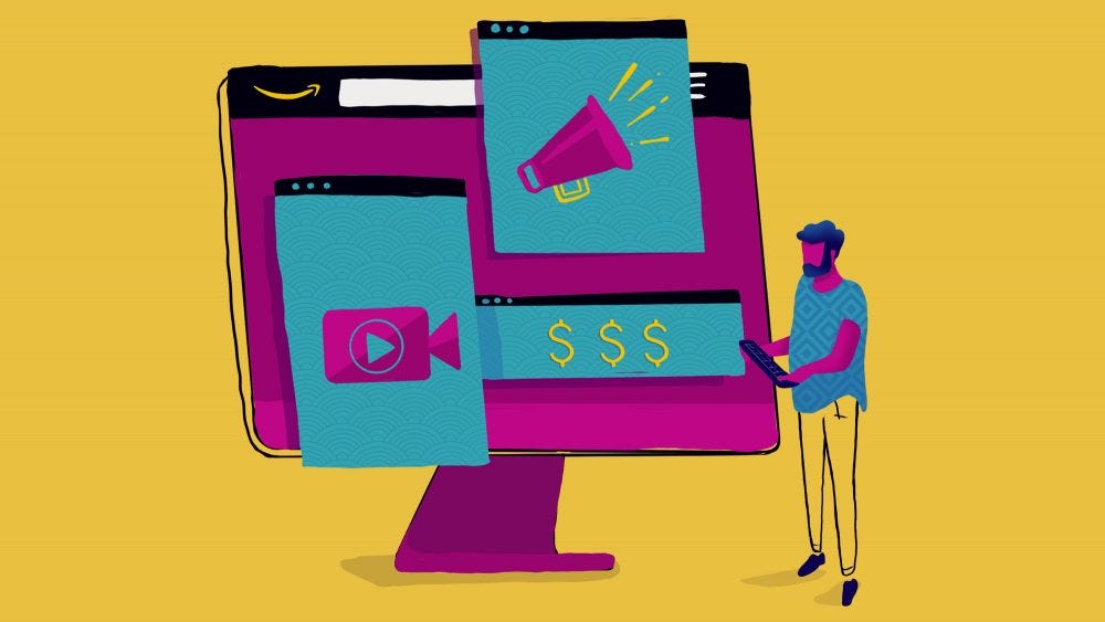 A shopper on their phone seeing Sponsored Display Ads through targeted advertising.