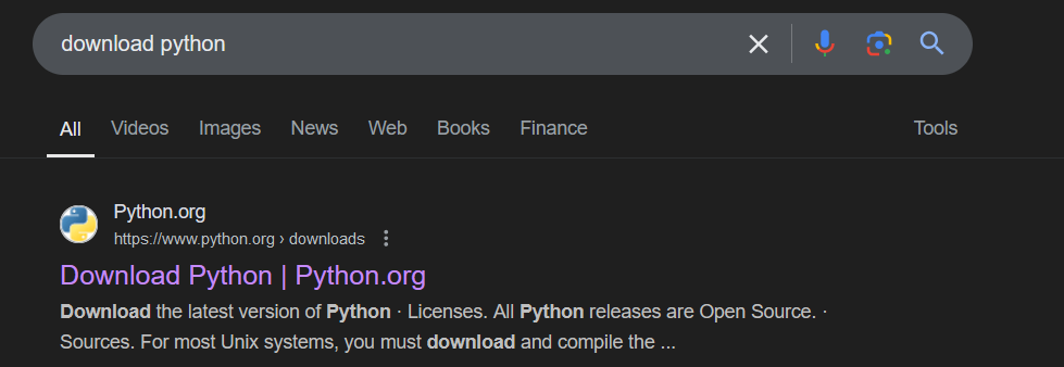 download python — google search — Saadat Khalid