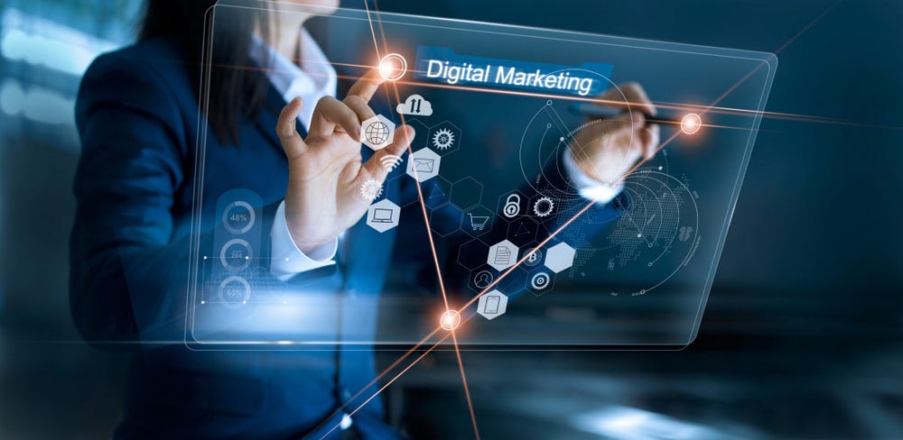 A sci-fi image depicting digital marketing