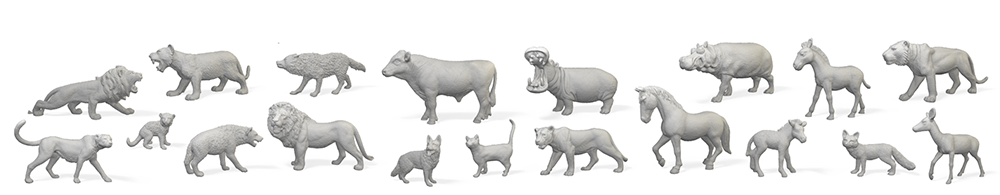 Fig. 2: Examples of collected 3D scans of animal toys. (Image source: [Zuffi et al, CVPR 2017])