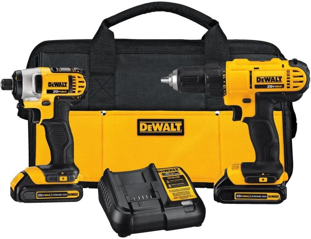 DEWALT 20V MAX Cordless Drill and Impact Driver, Power Tool Combo Kit with 2 Batteries and Charger (DCK240C2) Amazon.com
