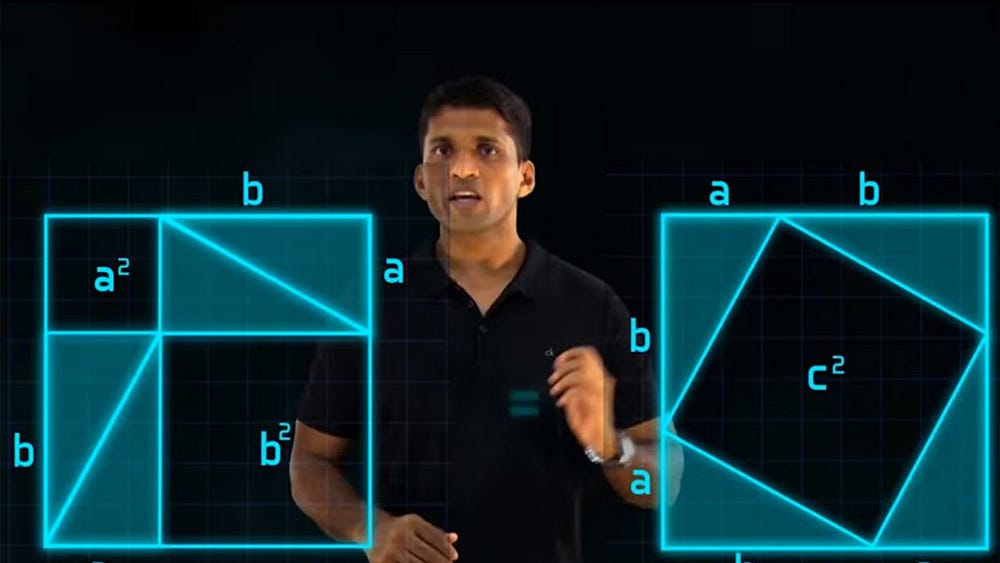 Byju Raveendran Solving math problem