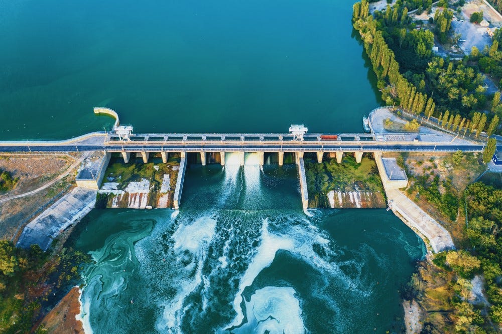 Aerial photo of a reservoir