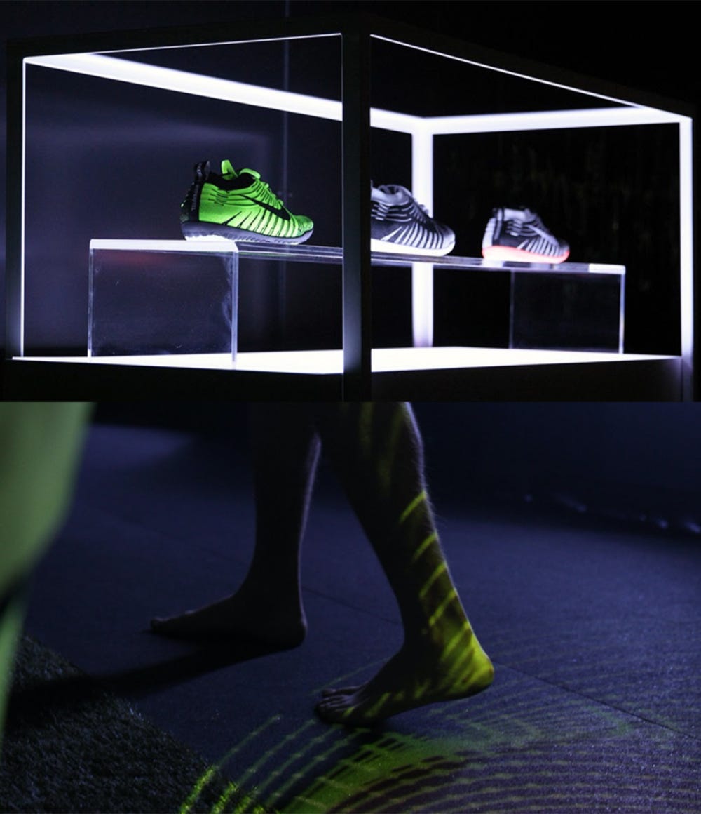 display with legs and feet with Nike shoes form alexei orlov and Syndicate Sub Rosa