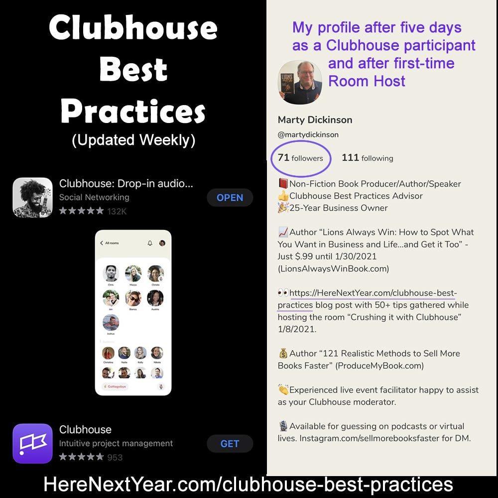 Promo made early in my Clubhouse membership featuring a spike in followers after hosting a room and making best practices out of the experience.