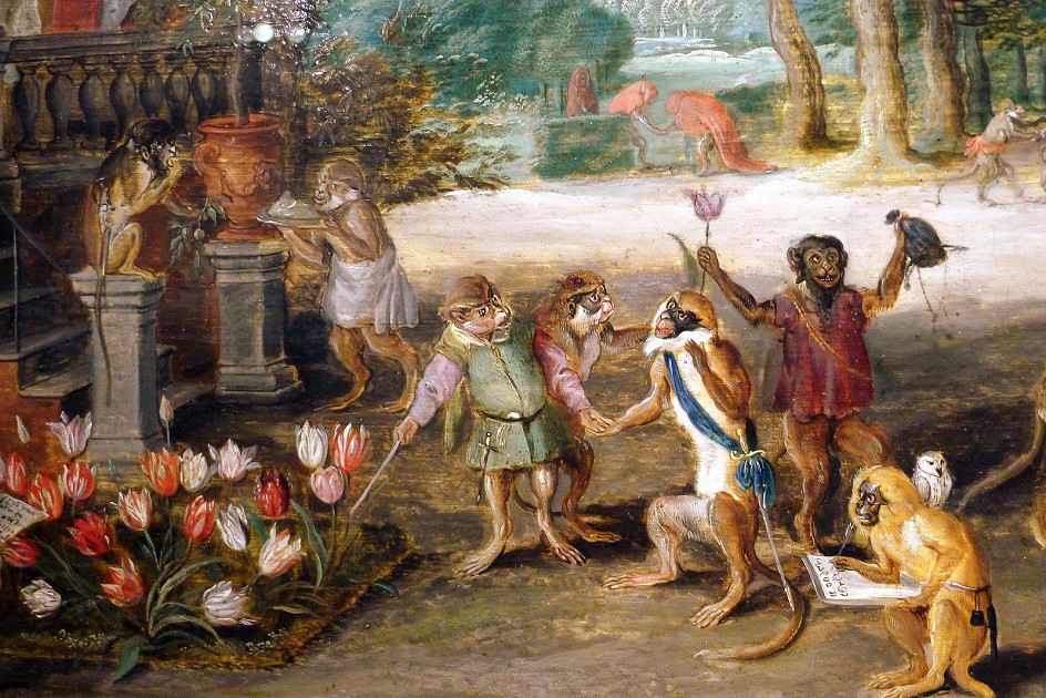 Detail of Jan Brueghel the Younger’s Satire of Tulip Mania, 1640