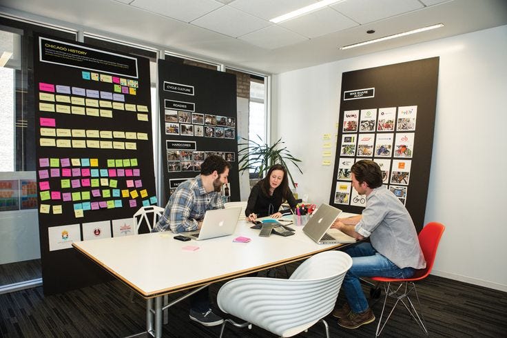 Improve creativity at work by sharing it easily is an open office benefit