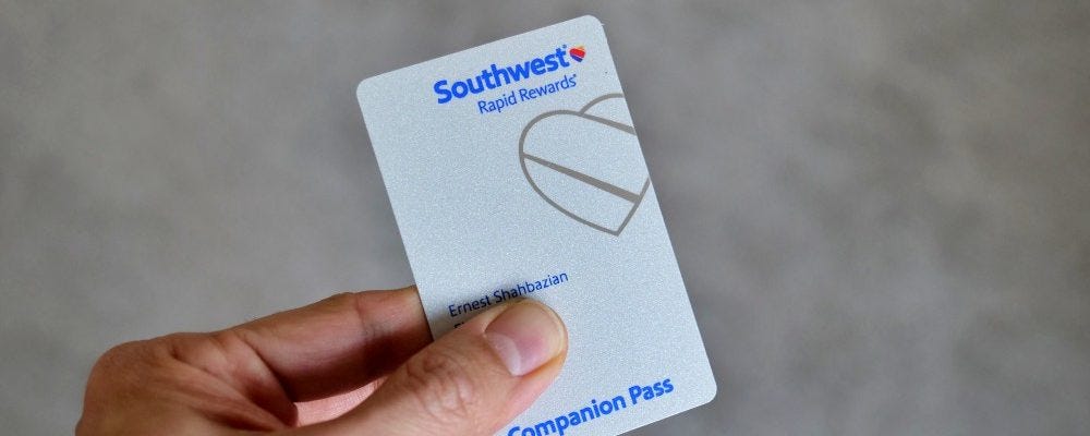 Southwest Airlines companion pass