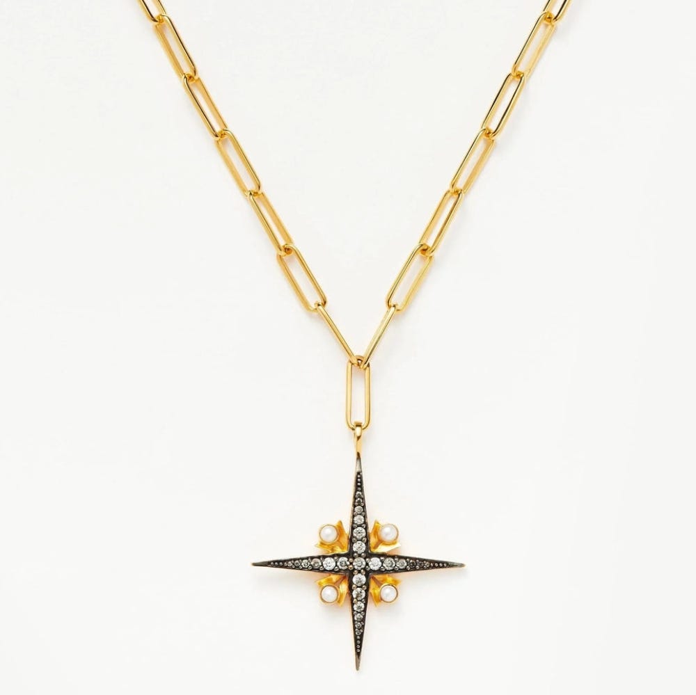 Chain Necklace with Star in the Center.