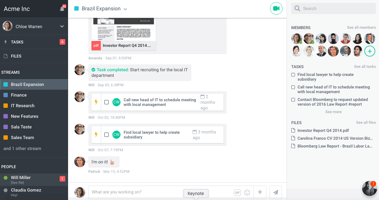 Boost your remote team work productivity with tasks management, chat and files sharing