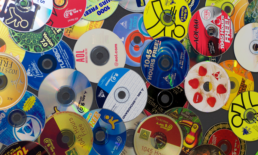 America Online compact discs.