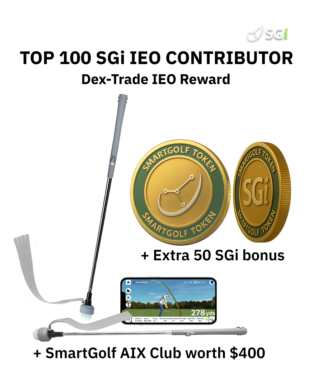 t is not just a practice tool. Inside the shaft is a high precision 9 axis sensor that captures your full swing in 3D. Through the SmartGolf app it reconstructs your motion, analyzes tempo and plane, and sends the data into the SGi ecosystem. With the new integration, this same device also works as a SGi token mining tool.