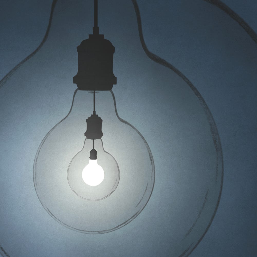 image of multiple lightbulbs to represent chapter 11 of Greg Lindberg’s new book: the thinkers that influenced him