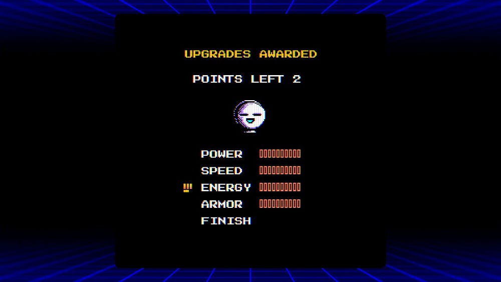 A view of the point assignment screen in ROBO OH arcade mode