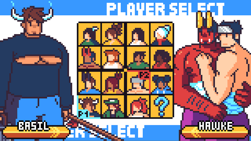 The character select screen, updated to version 0.9.7