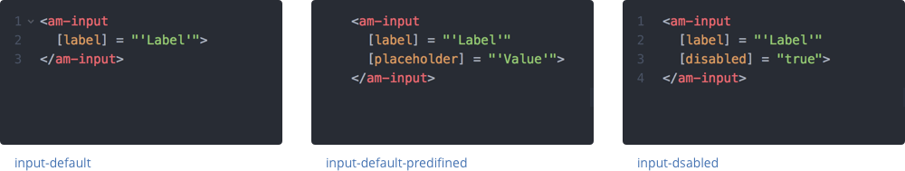 The "Input" component in the code
