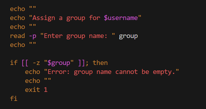 Group assignment input