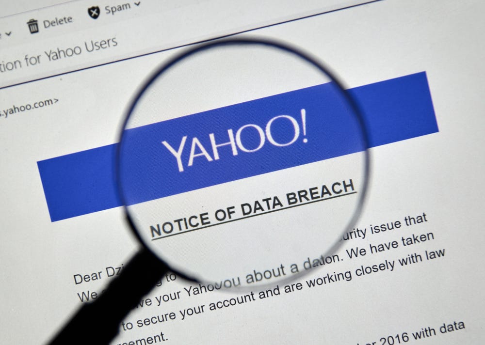 Screenshot of Yahoo’s Notice of Data Breach 2013.