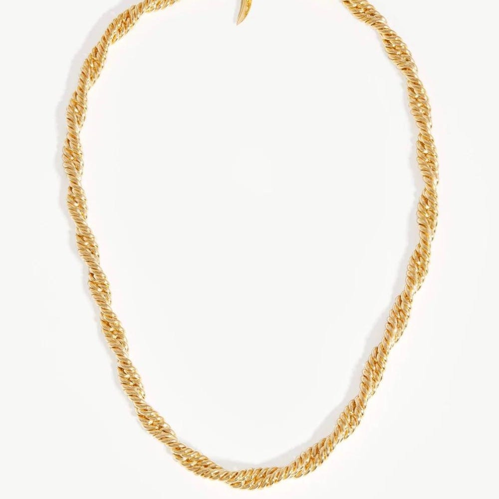 Gold, Double Roped Chain Necklace.