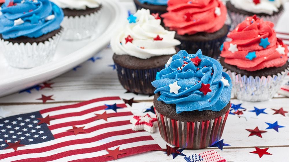 Patriotic chocolate cupcakes