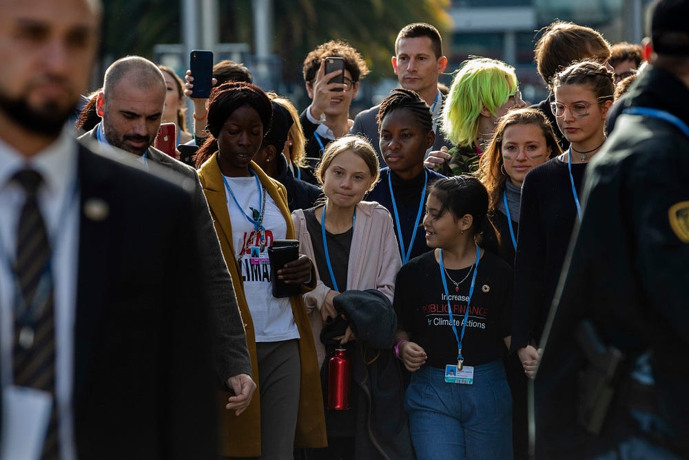 Licypriya Kangujam in a rally with Greta Thunberg in Madrid