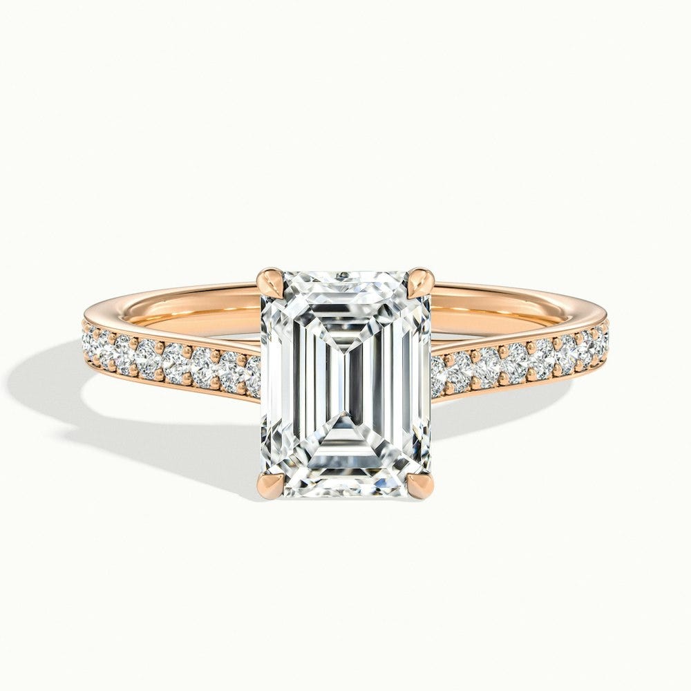 ROSE GOLD EMERALD CUT ENGAGEMENT RING