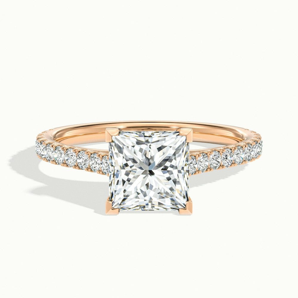 Rose Gold Princess Cut Engagement Ring