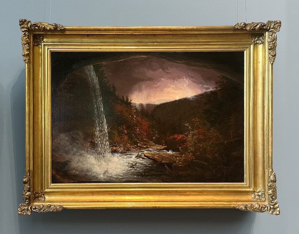 Thomas Cole painting Kaaterskill Falls, 1826 Hudson River School of Fly Fishing