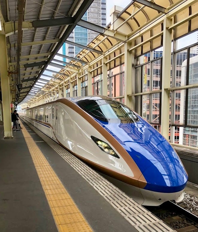 Shiny new bullet train in Japan