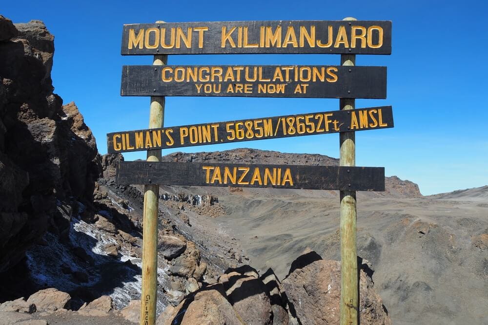 Gilmans point at 5685m at mount kilimanjaro