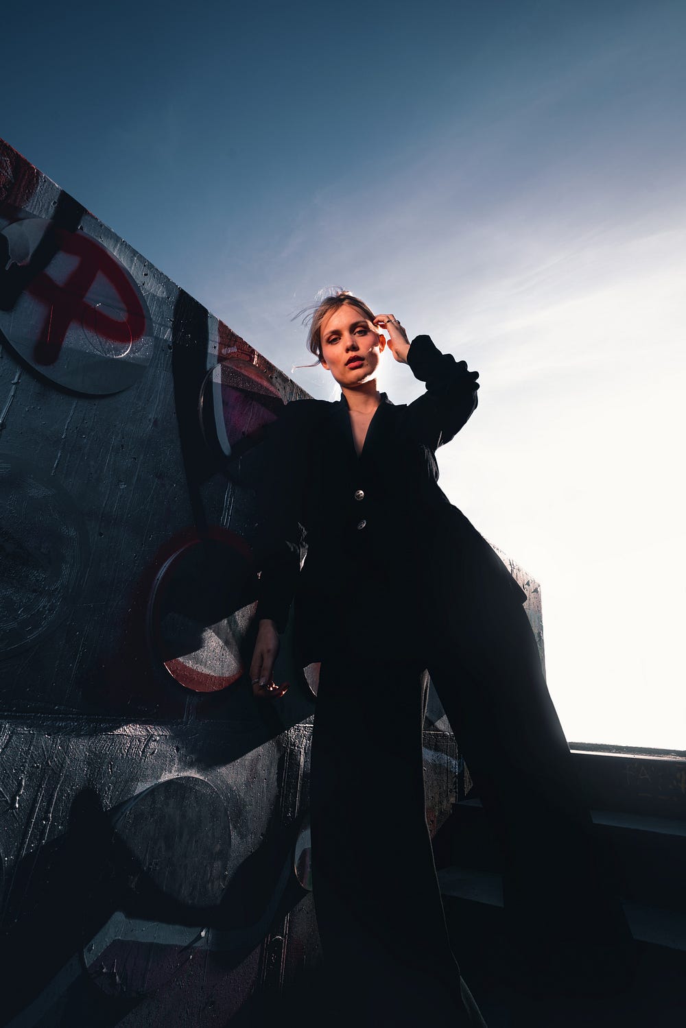 Editorial Street fashion photograph of a model in Berlin