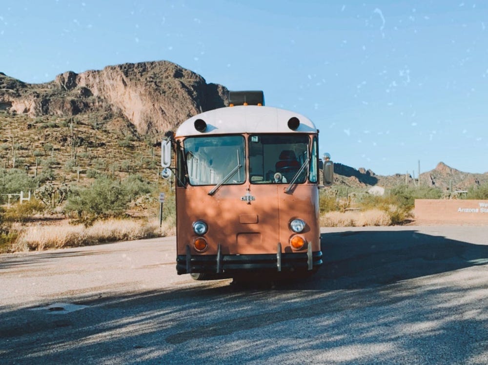 The couple moved onto their bus in October.