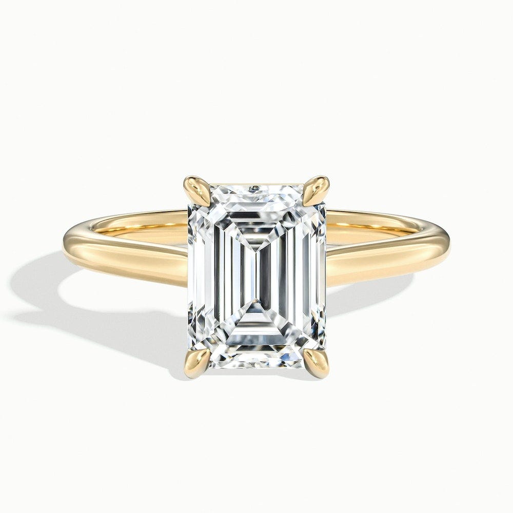 Emerald Cut Engagement Ring with a Wedding Band