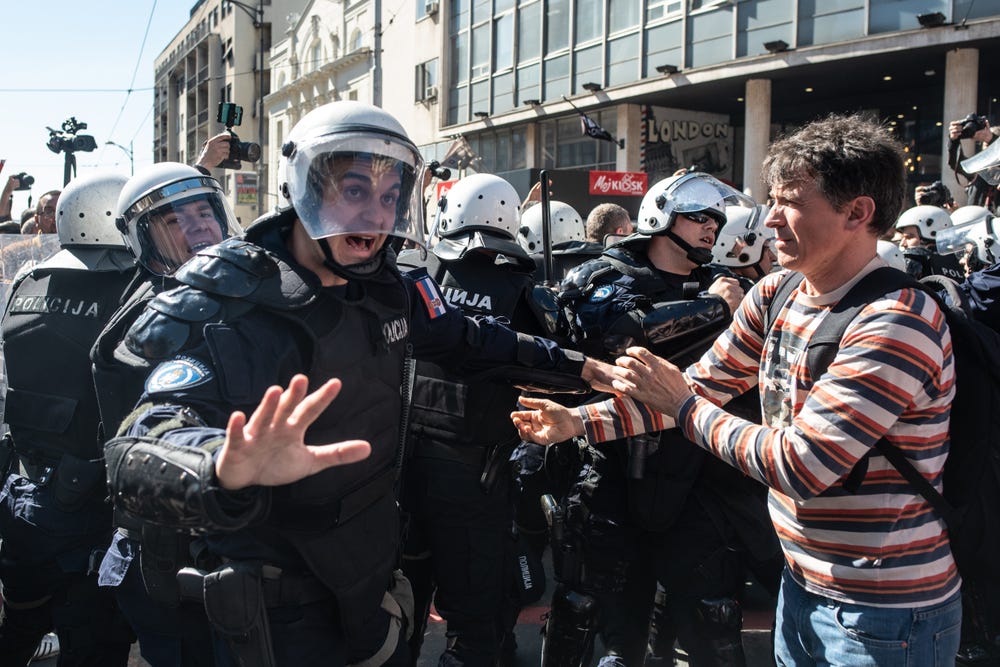 Protests and repression in Serbia since March (Photo: Marko Rupena / Shutterstock)
