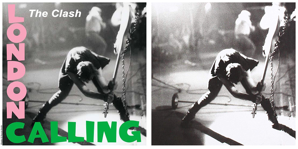 Capa do álbum London Calling. Foto do Paul Simonon em um palco quebrando seu baixo.