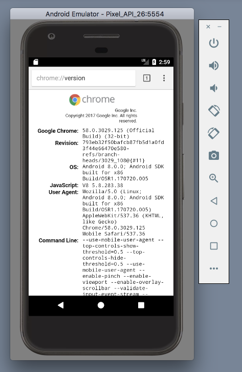 Android 8 Emulator now includes Chrome for Web and PWA testing, including the ability to connect a Remote Inspector