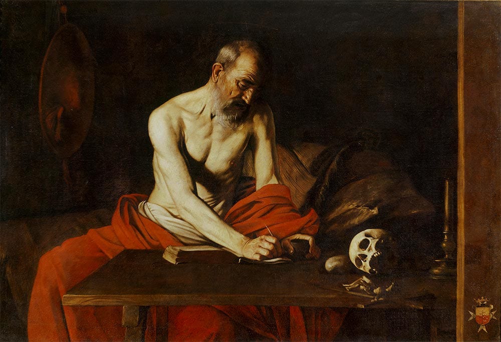 Saint Jerome Writing, c.1607 by Caravaggio