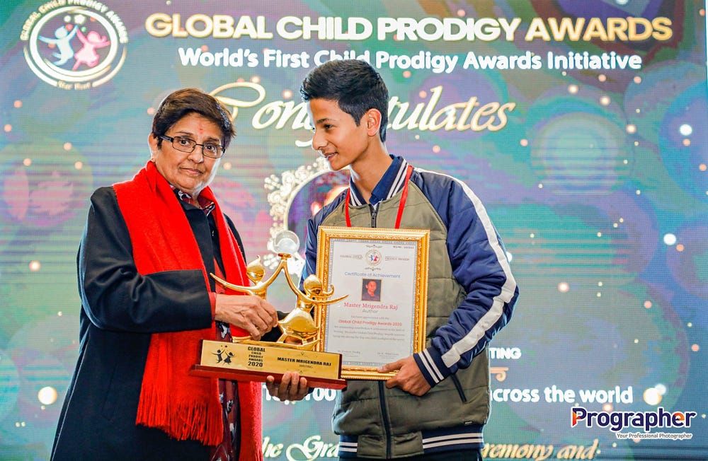 Mrigendra raj recently won Global Child Prodigy Awards 2020.