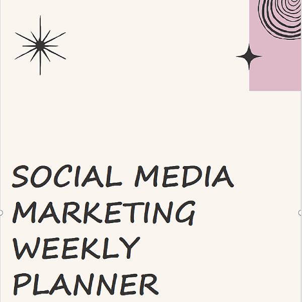 Social Media Marketing Weekly Planner