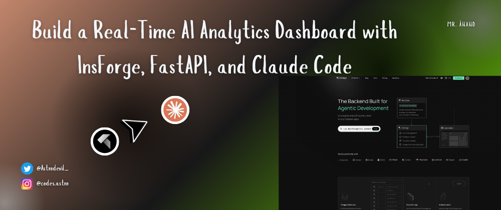 Build a Real-Time AI Analytics Dashboard with InsForge, FastAPI, and Claude Code