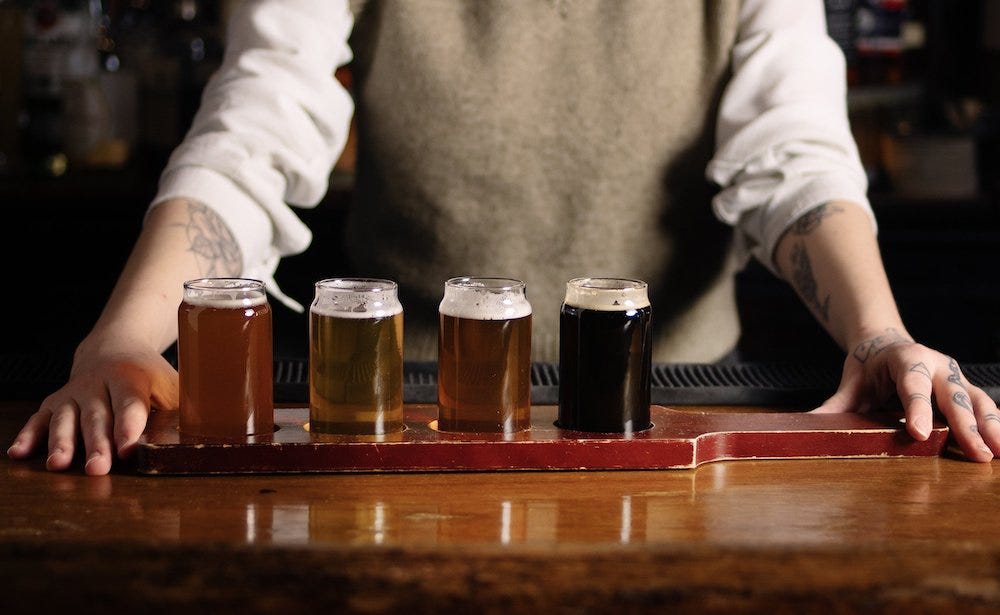 Beer flight at The Dutch Ale House in Saugerties NY