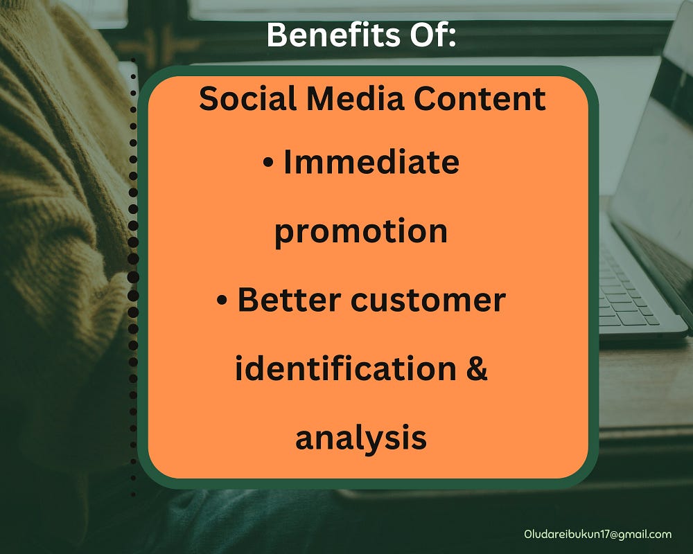 Image describing the Benefits of social media content